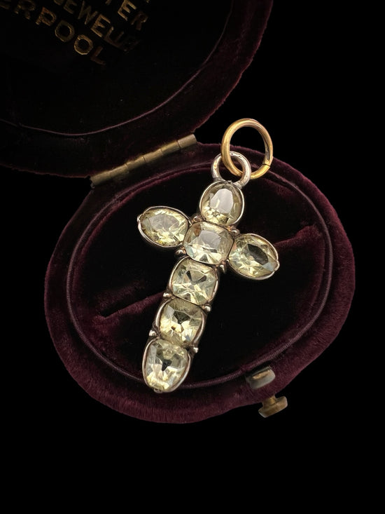 VICTORIAN CHRYSOBERYL CROSS PENDANT
