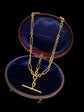 VICTORIAN 15CT GOLD PAPERCLIP LINK ALBERT CHAIN