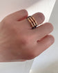 VICTORIAN ELEPHANT HAIR & GOLD MULTI BAND RING