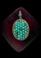 VICTORIAN PAVÉ TURQUOISE OVAL PENDANT