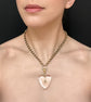SUPERSIZED CHUNKY VICTORIAN ROCK CRYSTAL HEART PENDANT