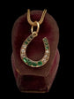 VICTORIAN EMERALD & DIAMOND HORSESHOE PENDANT