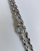 ANTIQUE SUPER LONG SILVER FLAT BELCHER GAURD CHAIN