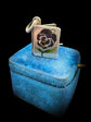 VICTORIAN ENAMEL PANSEY SILVER BOOK PENDANT