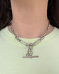 EDWARDIAN CHUNKY SILVER PAPERCLIP ALBERT CHAIN