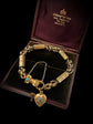 GEORGIAN 15CT GOLD BRACELET WITH A GEM SET HAND, SNAKE & HEART CLASP