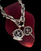 DUTCH 20TH CENTURY SILVER CHATELAINE FOB & KEY SET