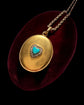 VICTORIAN 15CT GOLD LOCKET WITH TURQUOISE & DIAMOND HEART MOTIF