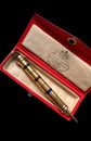 VICTORIAN 15CT GOLD & COLOURED ENAMEL TRIPLE PROPELLING PENCIL PENDANT