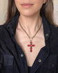 GEORGIAN LARGE PINK PASTE CROSS PENDANT