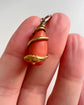 VICTORIAN 15CT GOLD COILED SNAKE & CORAL PENDANT