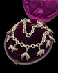 VICTORIAN ANIMAL CHARM CHUNKY SILVER NECKLACE