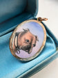 VICTORIAN PAINTED DOG LOCKET