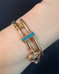 ANTIQUE 15CT GOLD & TURQUOISE KEY BANGLE