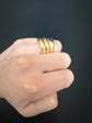 KASHMIR SAPPHIRE & DIAMOND VINTAGE 18CT GOLD RING