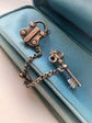 19TH CENTURY SILVER PADLOCK & KEY BROOCH