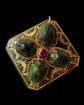 VICTORIAN SCARAB BEETLE & GARNET PENDANT / BROOCH