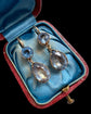 EARLY 19TH CENTURY LIGHT BLUE PASTE DOUBLE DROP EARRINGS