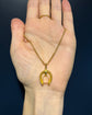 19TH CENTURY HORSESHOE & STIRRUP 18CT GOLD PENDANT