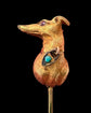 VICTORIAN 15CT GOLD WHIPPET DOG STICKPIN WITH HEART COLLAR