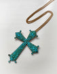 For Chryssa 19TH CENTURY FRENCH PAVÉ TURQUOISE CROSS PENDANT