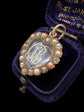 VICTORIAN MONOGRAM ROCK CRYSTAL HEART WITH DIAMOND & PEARL SURROUND