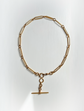 ANTIQUE 18CT GOLD PAPERCLIP ALBERT CHAIN