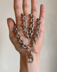 ANTIQUE CHUNKY SILVER CABLE LINK CHAIN