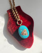 VICTORIAN DIAMOND LEAF & PAVÉ TURQUOISE BOMBE PENDANT