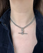 ANTIQUE CLASSIC SILVER CURB ALBERT CHAIN