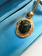 VICTORIAN SCARAB BEETLE & 15CT GOLD PENDANT