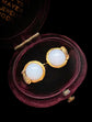 ANTIQUE 15CT GOLD SNAKE & OPALINE EARRINGS