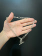 ANTIQUE SILVER PAPERCLIP ALBERT CHAIN