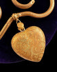 HUGE VICTORIAN PINCHBECK HEART PENDANT & SNAKE CHAIN