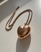 ANTIQUE LARGE PUFFY GOLD HEART PENDANT ‘TOUJOURS PRÉSENTE, TOUJOURS CHÈRE’
