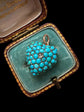 VICTORIAN PAVÉ TURQUOISE & DIAMOND HEART PENDANT