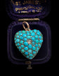 VICTORIAN PAVÉ TURQUOISE & DIAMOND HEART PENDANT