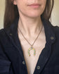 LARGE 18CT GOLD TURQUOISE & DIAMOND HORSESHOE PENDANT