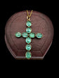 VICTORIAN FACETED PASTE AQUA BLUE CROSS PENDANT