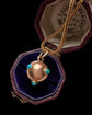 VICTORIAN 15CT GOLD & TURQUOISE MINI ORB PENDANT