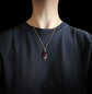 VICTORIAN GARNET AND DIAMOND TEARDROP PENDANT