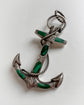 VICTORIAN MALACHITE & SILVER ANCHOR PENDANT