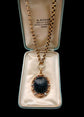 19TH CENTURY DIAMOND & BANDED AGATE SHELL PENDANT