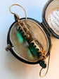 EARLY VICTORIAN GREEN PASTE DOUBLE DROP EARRINGS