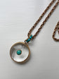 VICTORIAN GLASS LOCKET WITH TURQUOISE BAIL