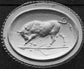 19TH CENTURY GLASS INTAGLIO OF ‘DIONYSIAN BULL’