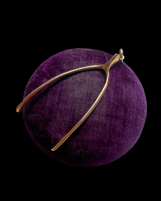 ANTIQUE 15CT GOLD WISHBONE PENDANT