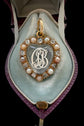VICTORIAN MONOGRAM ROCK CRYSTAL HEART WITH DIAMOND & PEARL SURROUND