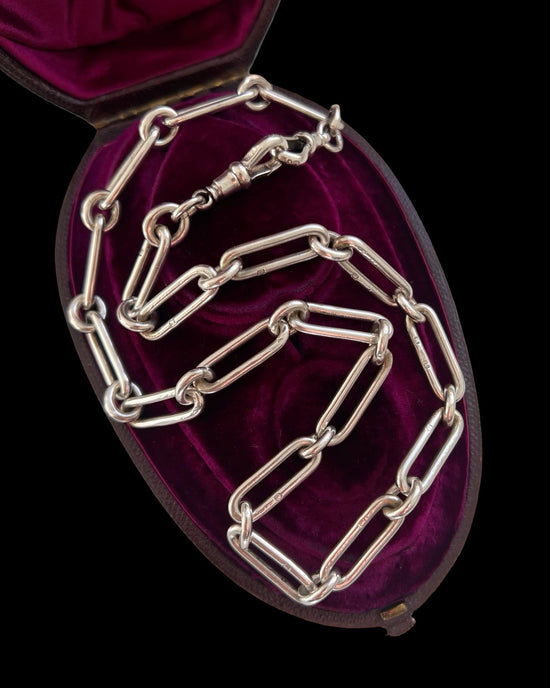VICTORIAN CHUNKY SILVER PAPERCLIP CHAIN
