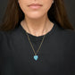 VICTORIAN PAVÉ TURQUOISE & DIAMOND HEART PENDANT